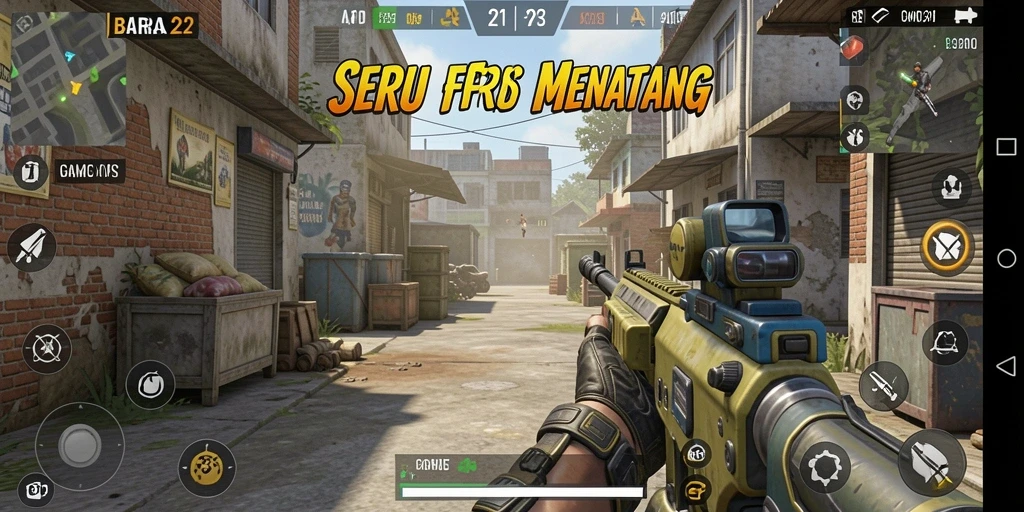 Gameplay seru dan menegangkan dalam BARA22 di tengah aksi FPS.