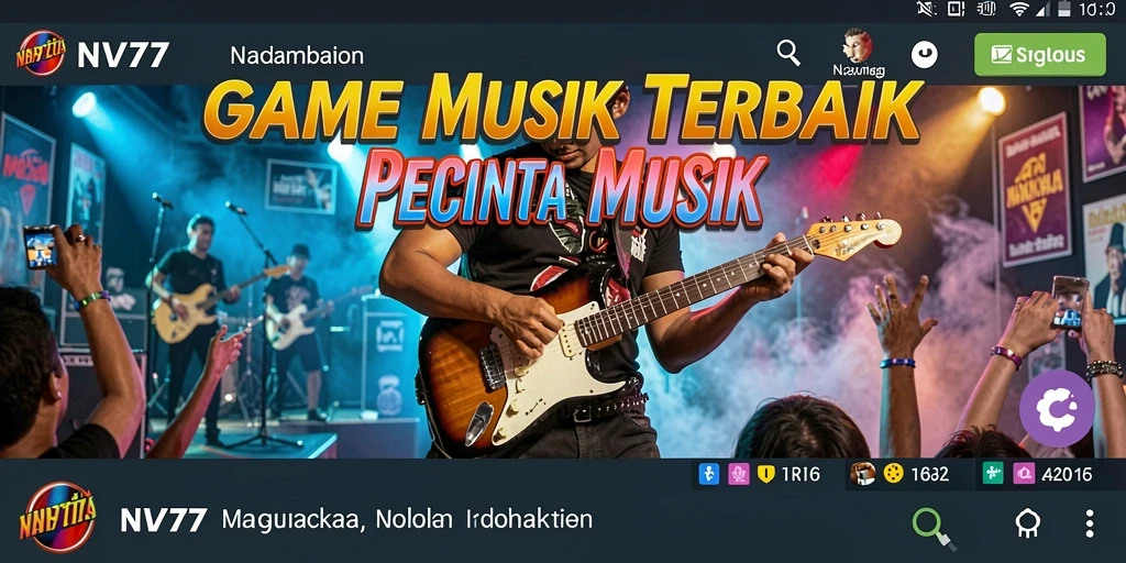 Screenshot NV77 menunjukkan gameplay menarik permainan musik.