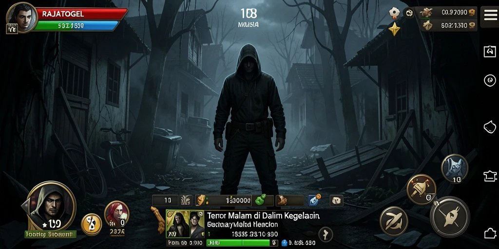 Tampilan gameplay menegangkan di dalam kegelapan.