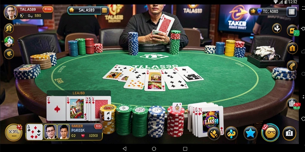 Tampilan gameplay seru dalam permainan Poker di TALAS89.